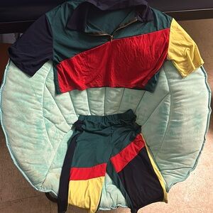 Biker shorts set color block